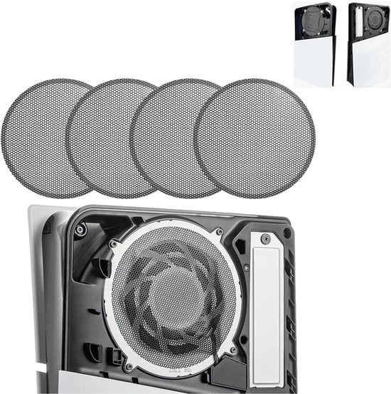 Filtro per polvere Adatto per 4 Adatto per console PS5 Slim ventilatori di raffreddamento, respirante e stordigitale, con fori di ventilazione, Adatto per accessori di gaming PS5 Slim