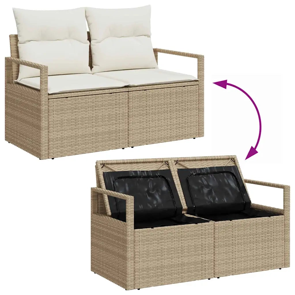 Set Divano da Giardino 6 pcs Beige e Crema polyrattan 3355060