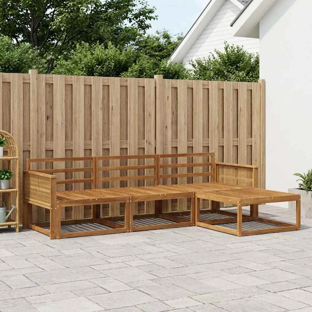Set di divani da esterno 4 pz Naturale Legno di Acacia Massello 3382467