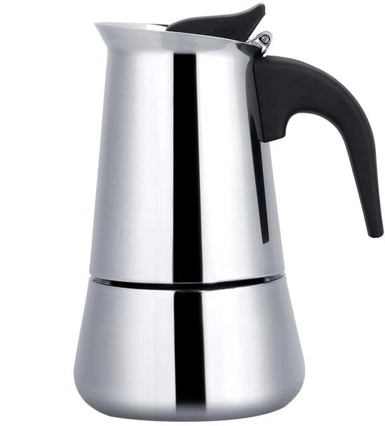 Macchina per caffè in acciaio inossidabile - Caffettiera ad induzione - Caffettiera Mokka - Adatta a tutti i fornelli - Capacità 450 ml - Facile da utilizzare