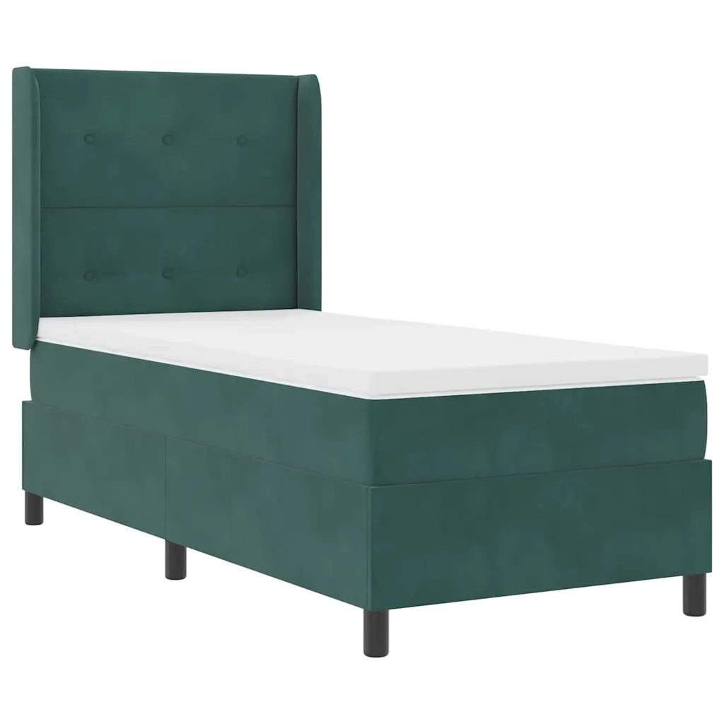 Letto a molle con strisce LED Verde 100 x 200 cm Velluto 3343859