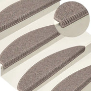 Tappetini per scale 15 pz 65x21x4 cm Beige scuro Semicircolari Grandi 326902