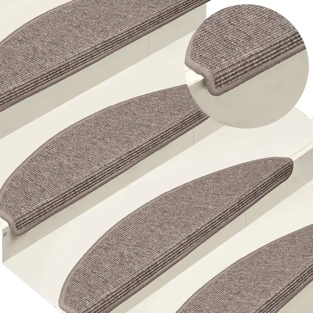 Tappetini per scale 15 pz 65x21x4 cm Beige scuro Semicircolari Grandi 326902