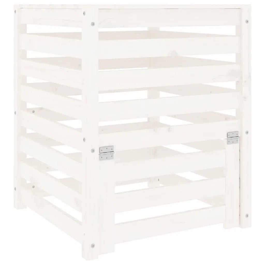 Compostiera Bianca 63,5x63,5x77,5 cm in Legno Massello di Pino CFW6362701