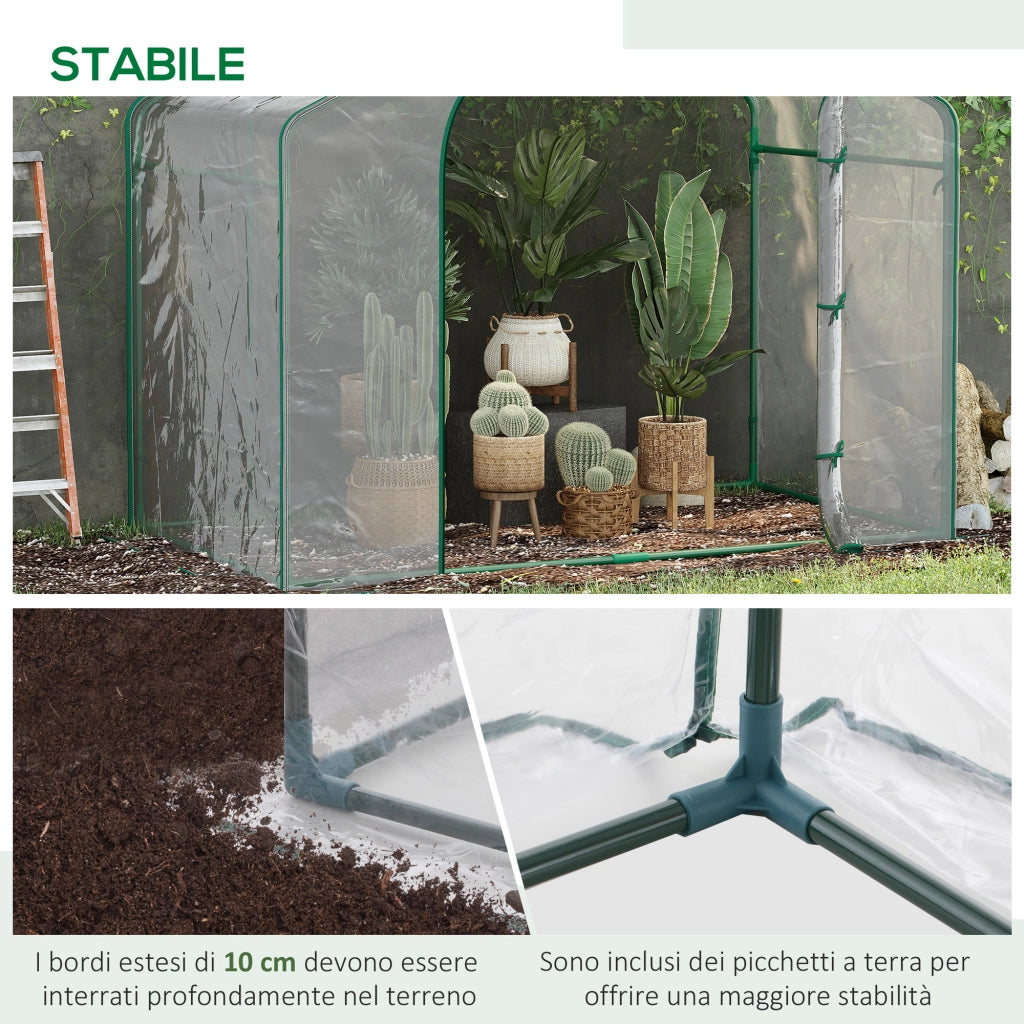 Serra da Giardino ¨C zephmum ¨C Plastica e Acciaio 180x100x152 cm Trasparente