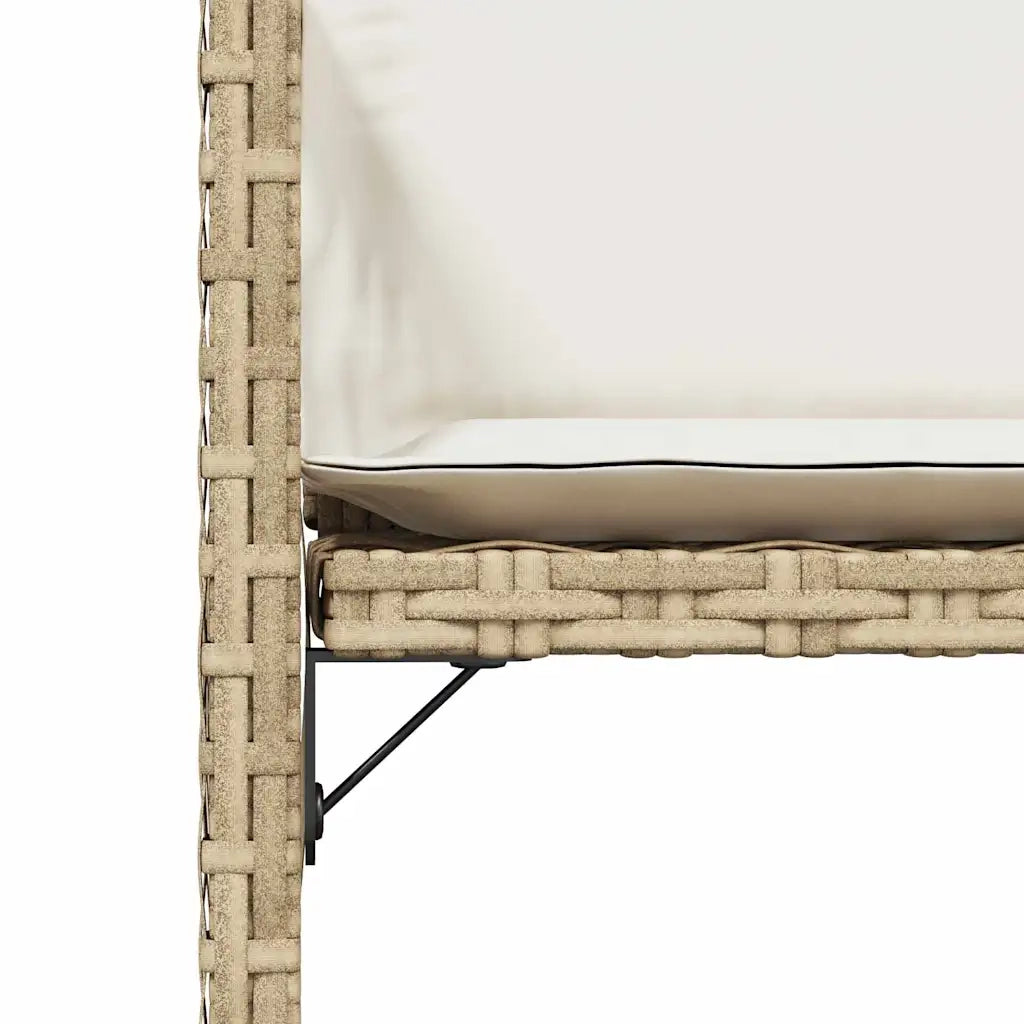 Sedie da Giardino con Cuscini 4 pz | Sedie da Esterno Beige in Polyrattan
