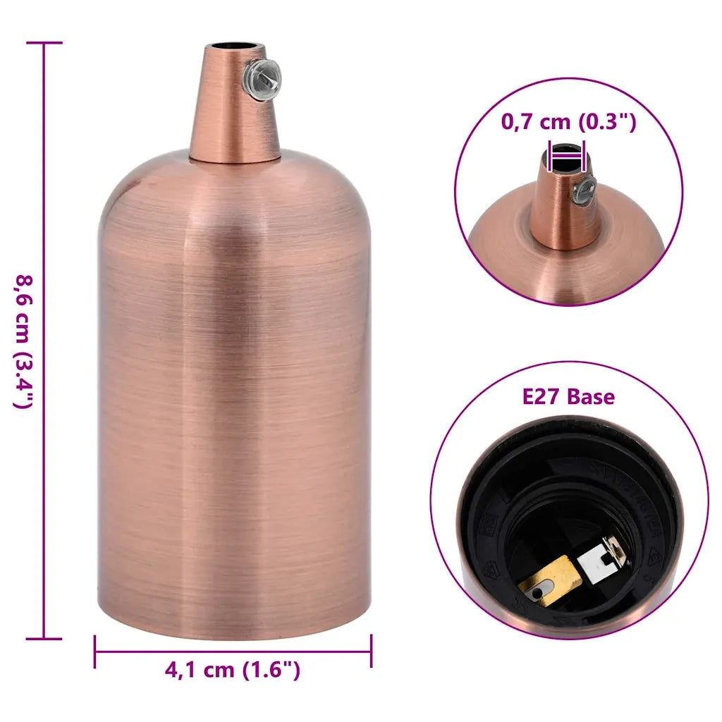 Portalampade 2 pz Rosso Bronzo E27 4106529