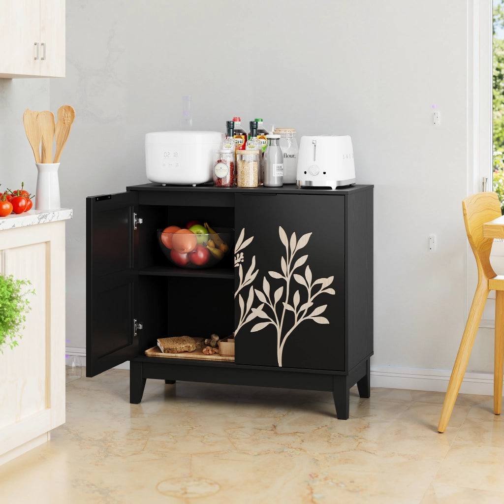 Credenza Vintage con 2 Ante e Ripiani ¨C MINIMAL ¨C Legno, 80 cm