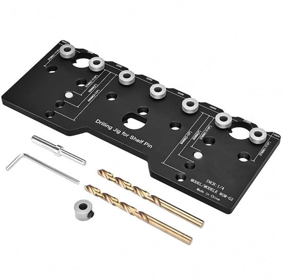 Strumento di posizionamento per scharniere - Boor hulp - Strumento per forare scharniere - Strumento per posizionamento - Lega di alluminio - 25x19x5cm - Precisione di foratura - Boorjabloon