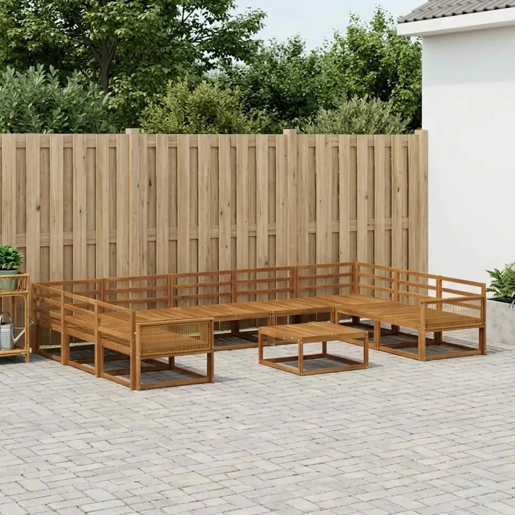 Set di divani da esterno 10 pcs Naturale