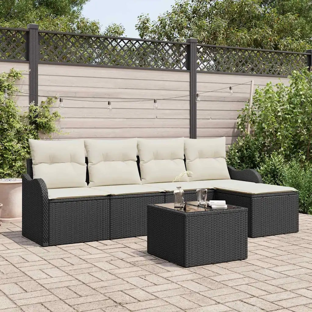 Set Divano da Giardino 6 pcs Marrone polyrattan