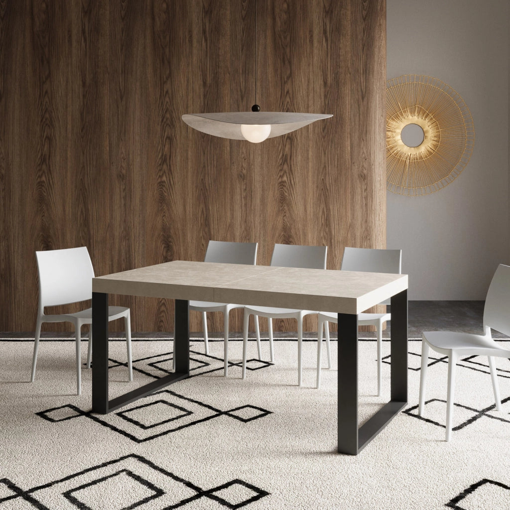 Tavolo allungabile 90x160/264 cm Tekno Premium Cashmere gambe antracite