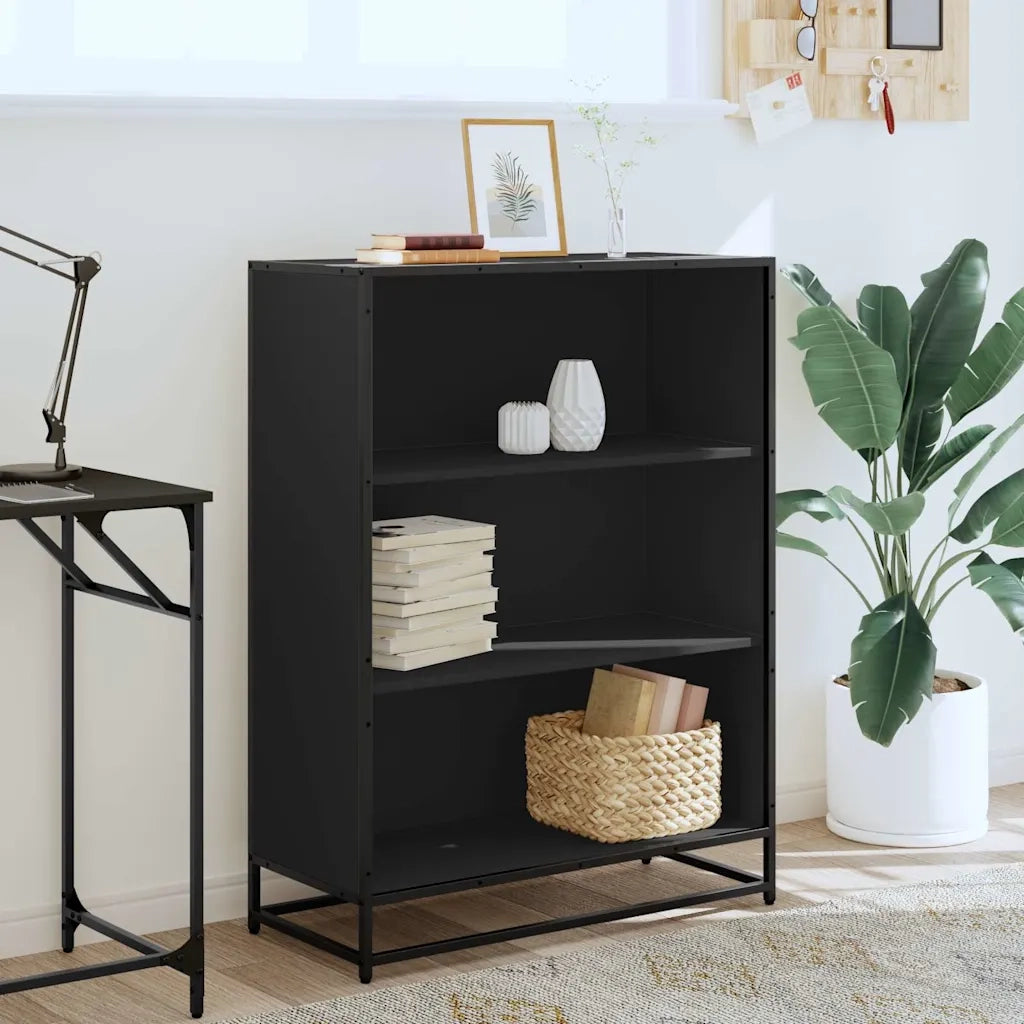 Libreria Nera 80,5x35x107,5 cm in Legno Multistrato 849119