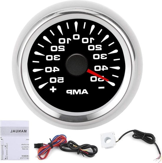 Display LCD per Contatore di Corrente Schrittmotor IP67 Acqua Resistente Universale - 50A Acqua Resistente Nero - Cassetta in Alluminio Argento.