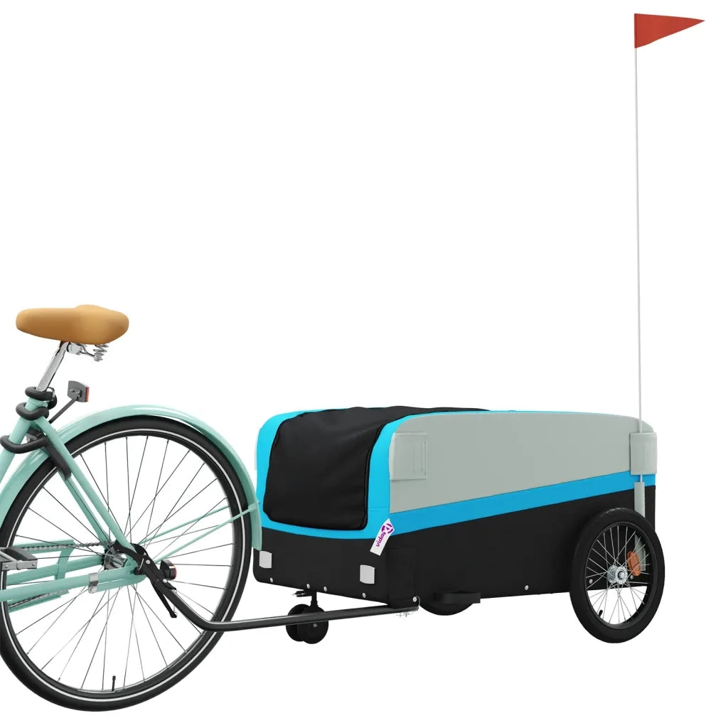 Rimorchio da Bici Nero e Blu 45 kg in Ferro CFW7919752