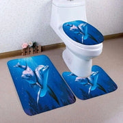 Set da bagno a 3 pezzi - Blu - a forma di U