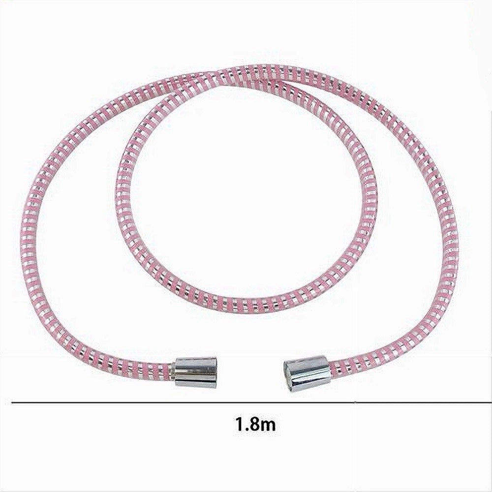 Trade Shop - Tubo Laccio Flessibile Doccia Ricambio 1,8 Mt Laccio Pvc Rivestimento Rosa 87294 -
