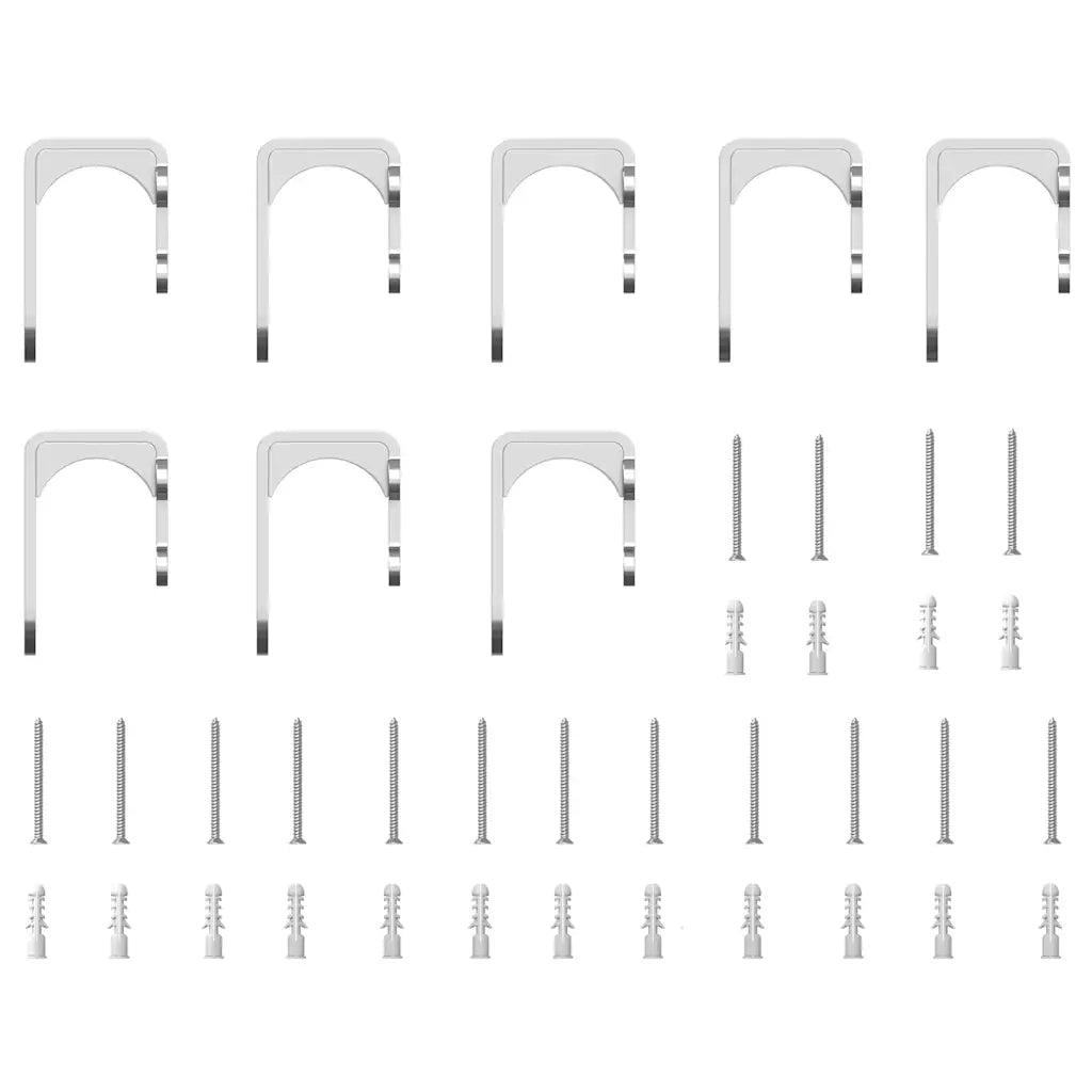 Kit Binari Porta Scorrevole 400 cm Acciaio Inossidabile Argento 3295772