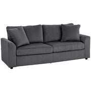 Divano 3 Posti Tessuto Velluto Grigio Scuro ¨C Minimal ¨C 212 cm