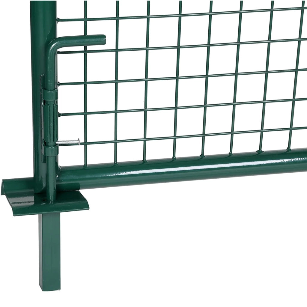 Cancello da giardino con serratura in rete metallica 150 x 320 cm verde 12_0001945