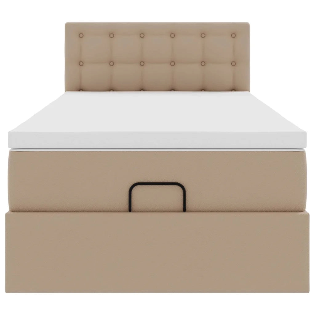 Letto Pouf con Materasso Cappucino 90x200 cm Similpelle