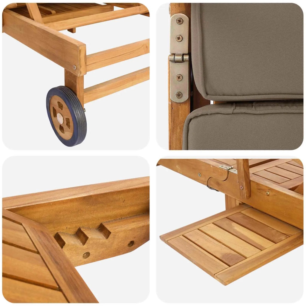 Lettino da sole 100% Poliestere Teak Solido 42032672