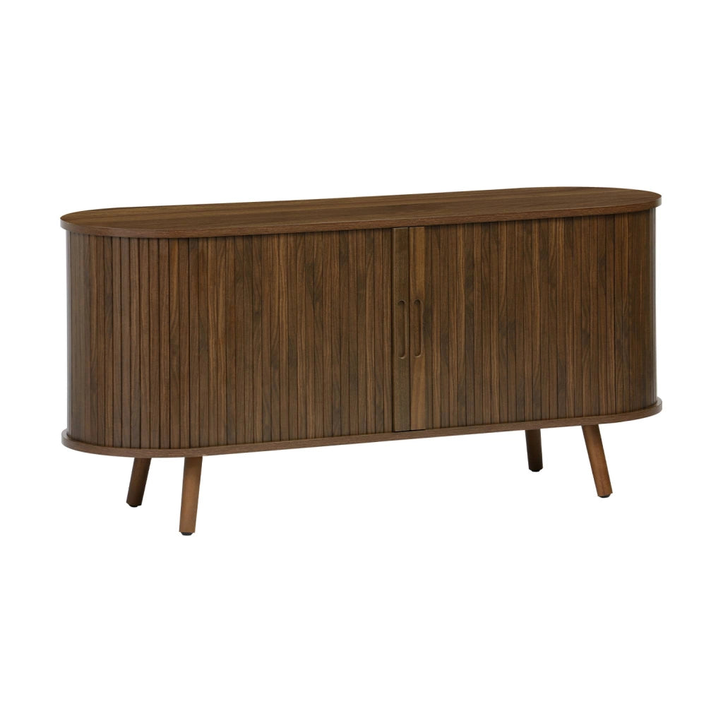 Mobile tv scandinavo con 2 ante scorrevoli, 120cm, noce