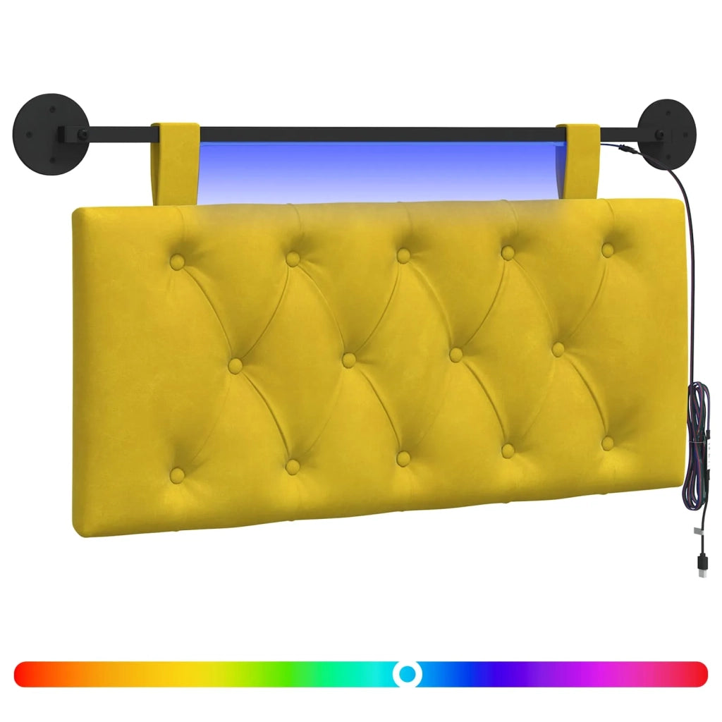 Testiera sospesa Con luce LED Giallo Velluto 3424560