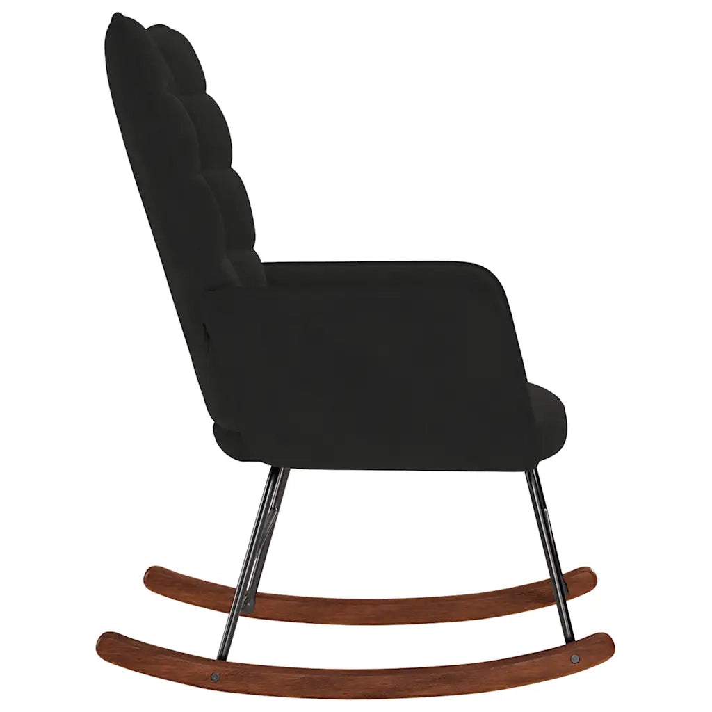 Sedia a Dondolo Nera in Velluto 4016838
