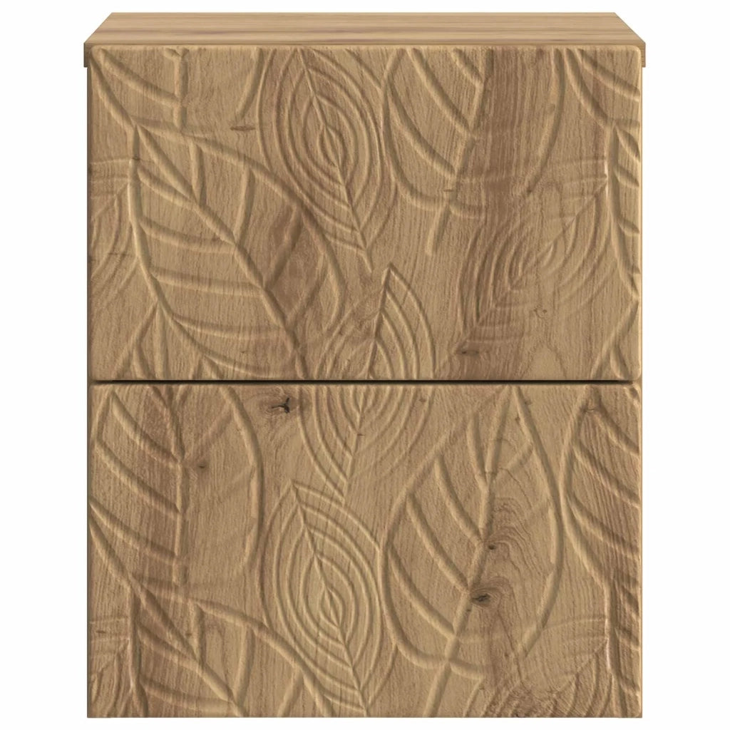 Mobiletto da notte a muro Rovere Artigianale 34,5 x 33 x 40 cm 898823