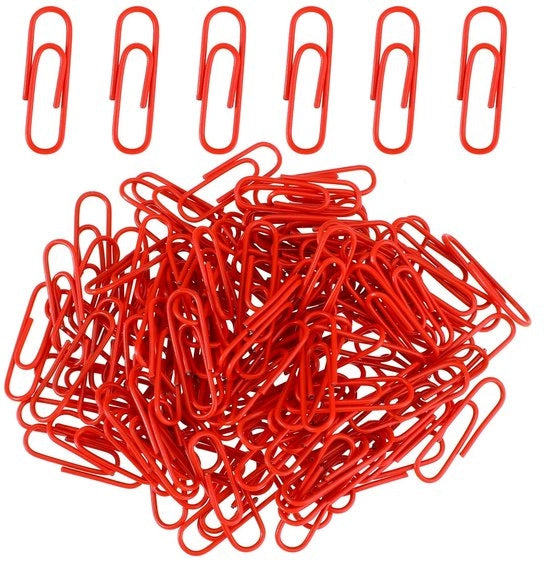 Paperclip giallo 200 pezzi - Paperclip colorato - Dimensione piccola 28 mm - Sostenibile - Smaltato in acciaio inossidabile - Materiale per ufficio - Materiali per ufficio