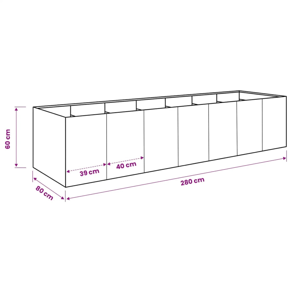 Vaso da giardino Bianco 280 x 80 x 60 cm 3422157