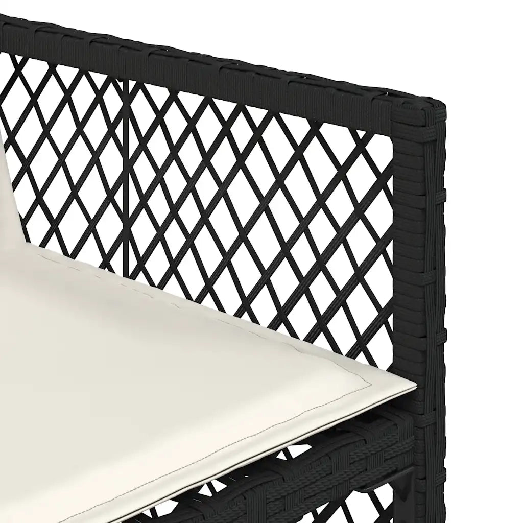 Set da Pranzo da Giardino 9 pz con Cuscini Nero in Polyrattan 3210843