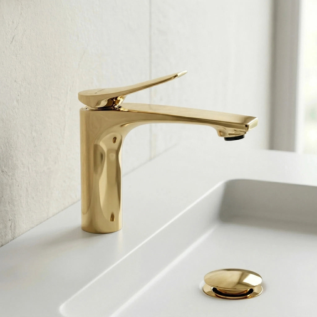 Rubinetto Per Lavabo Premium Rea Vision Gold Low