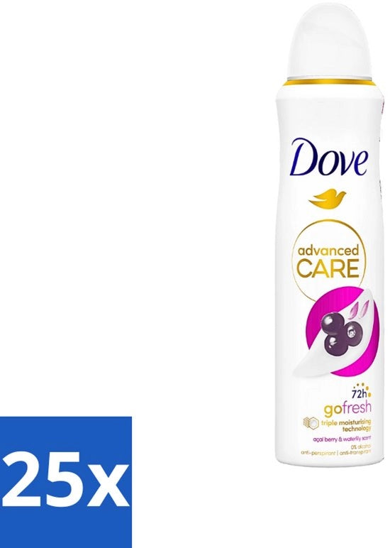 25 x Spray Antitranspirante - Acai Bes e Waterlilia - 150 ml - Spray Antitranspirante - Protezione Ossiciale - Profumo Fresco - Protezione Cutanea - Deodorante Senza Alcool