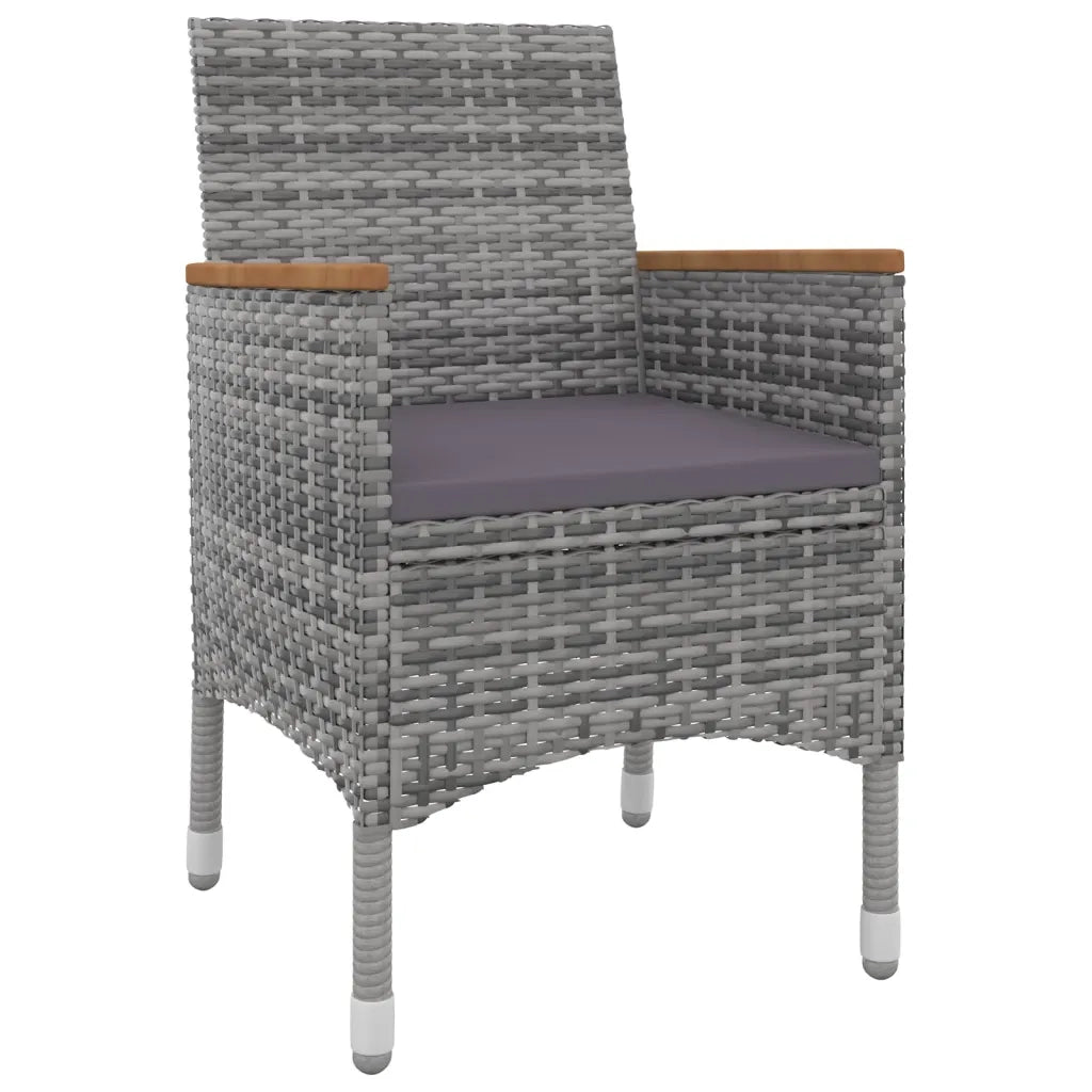 Set da Pranzo per Giardino 5 pz con Cuscini Polyrattan e Vetro 3099789