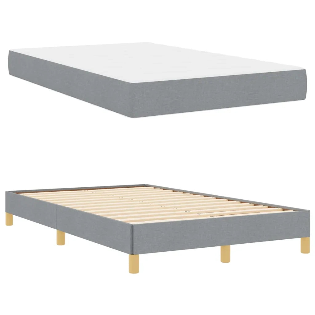 Letto a molle con materasso Grigio chiaro 120 x 200 cm Tessuto