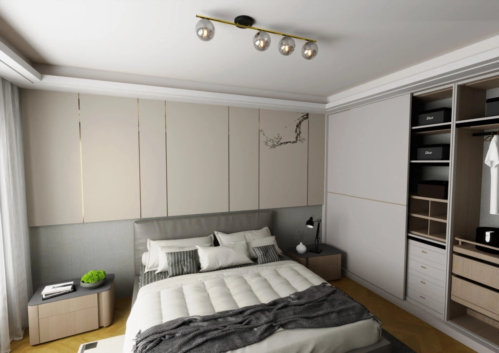 Plafoniera Emibig Monza 4 luci E14 dimmer grafite