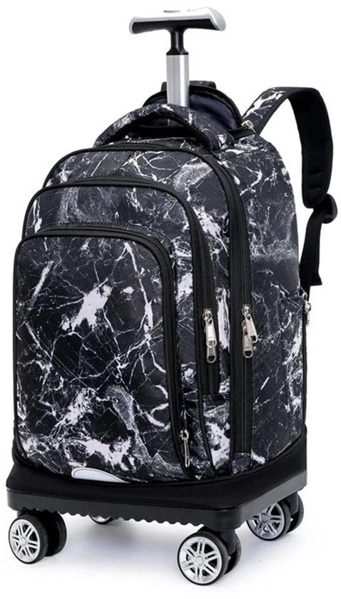 Zaino con ruote - Borsa a ruote - Zaino per laptop - Tessuto Oxford resistente - Impermeabile - 34x21x46 cm - Altezza maniglione confortevole - Borsa a ruote