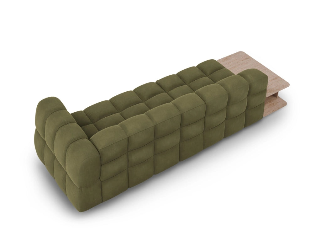Cosmopolitan Design - Divano modulare sinistro "Sky" 4 posti in velluto verde chiaro 