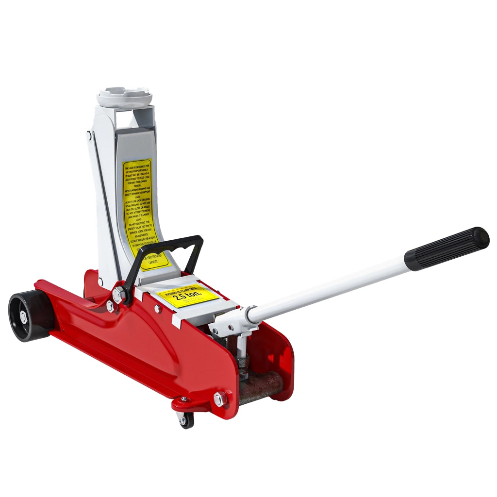 Cric Idraulico Basso con Sollevamento 8-38cm, Acciaio Rinforzato con Capacit¨¤ 2.5 Tonnellate, Rosso