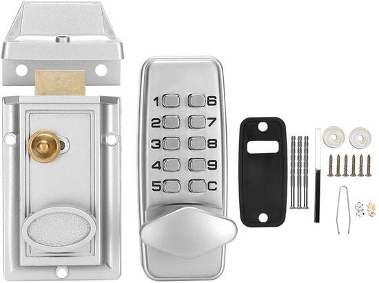 Codice di Sicurezza Meccanico - Blocco Digitale - Porte Terrazza in Legno - Griglia a Maglie - 2-4 Cifre - Dimensioni Compattibili - Blocco del Clic