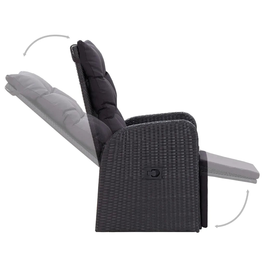 Set Mobili da Pranzo per Giardino 5 pz Nero 3067721