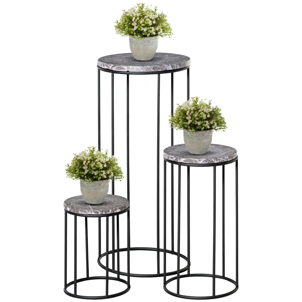 Tavolino da caff¨¨ ¨C Minimal ¨C nero, grigio, metallo, effetto marmo