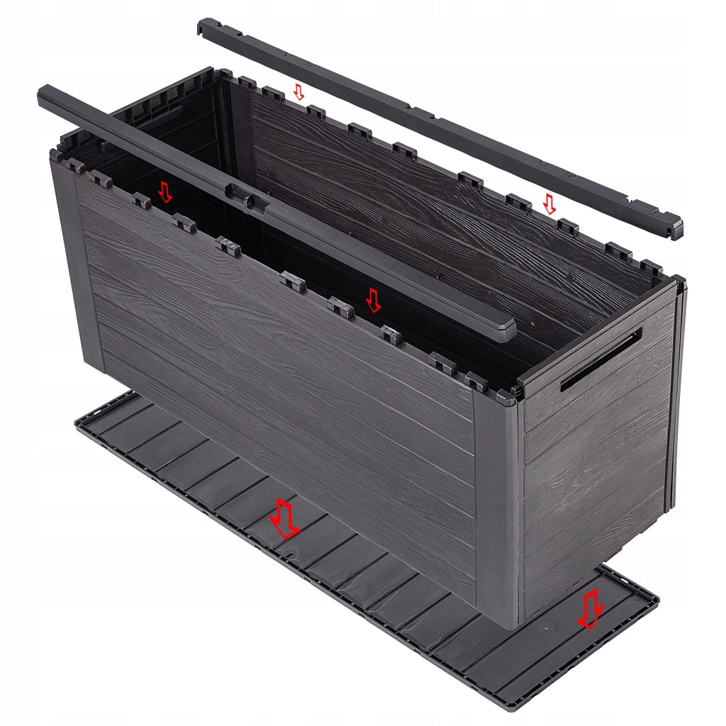 KADAX Box da giardino/balcone 280L per giardino, balcone e terrazzo, colore marrone