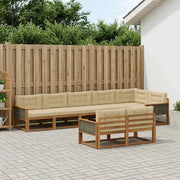 Set di divani da esterno con cuscino 8 pcs Naturale e Beige 3382661