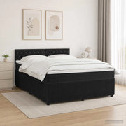 Letto box spring con materasso Nero 180 x 200 cm Velluto 3453187
