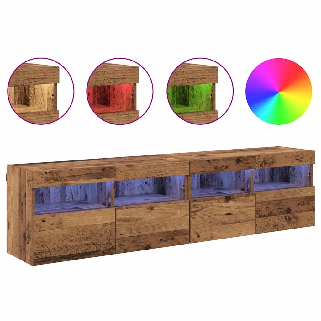 Mobiletti TV da Parete 2 pcs Legno vecchio 80 x 30 x 40 cm 882978