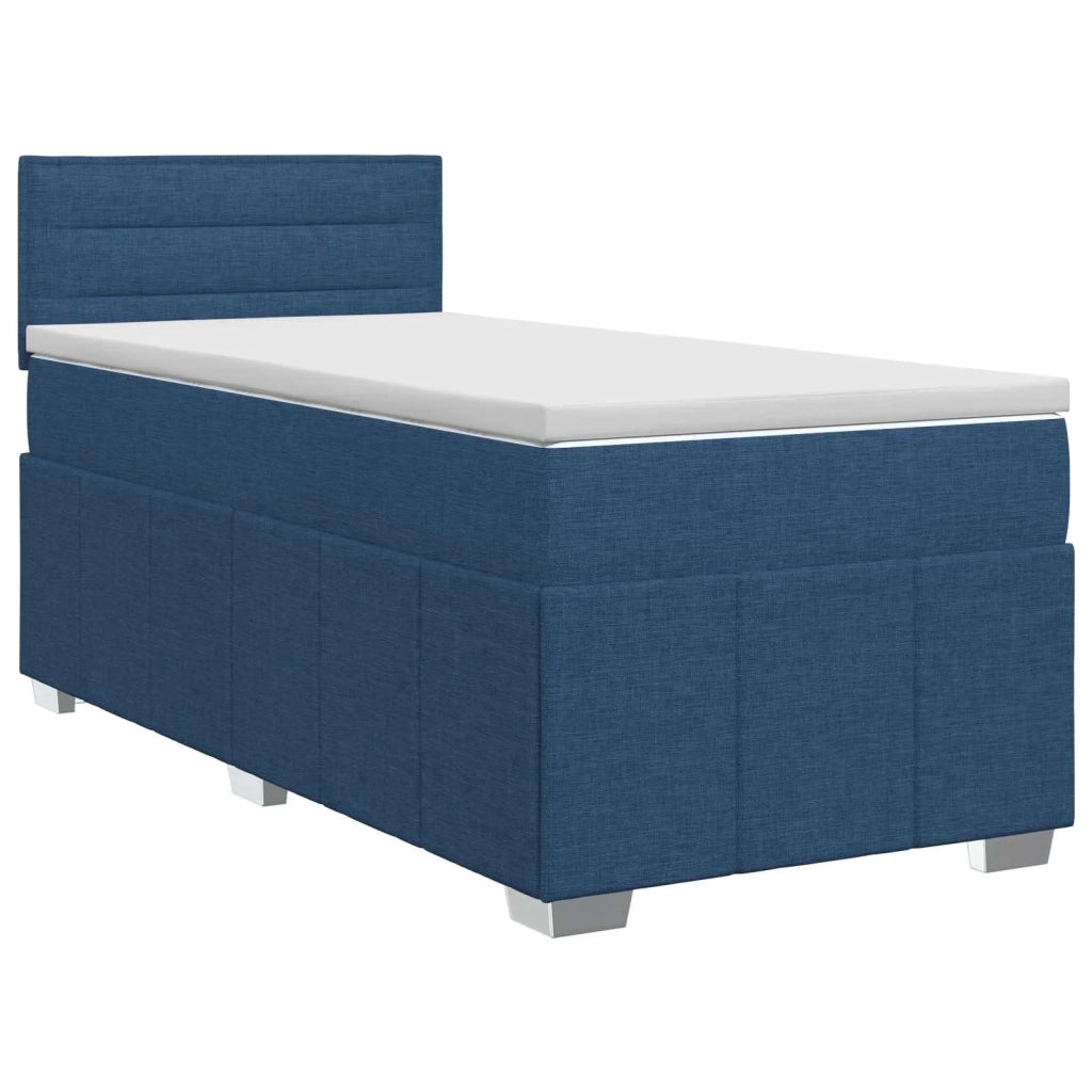 Letto box spring con materasso Blu 100 x 200 cm Tessuto 3451142