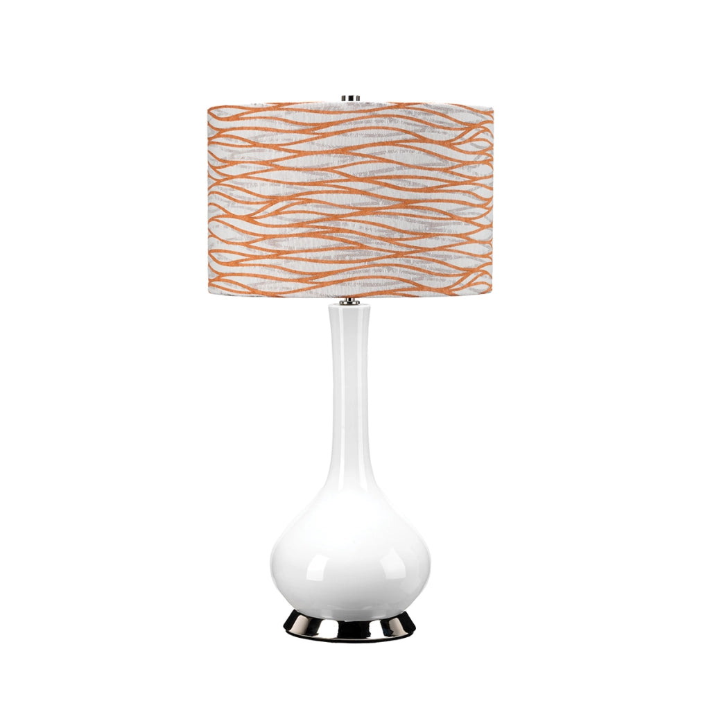 Lampada tavolo ceramica arancio/bianco 69cm E27 Elstead